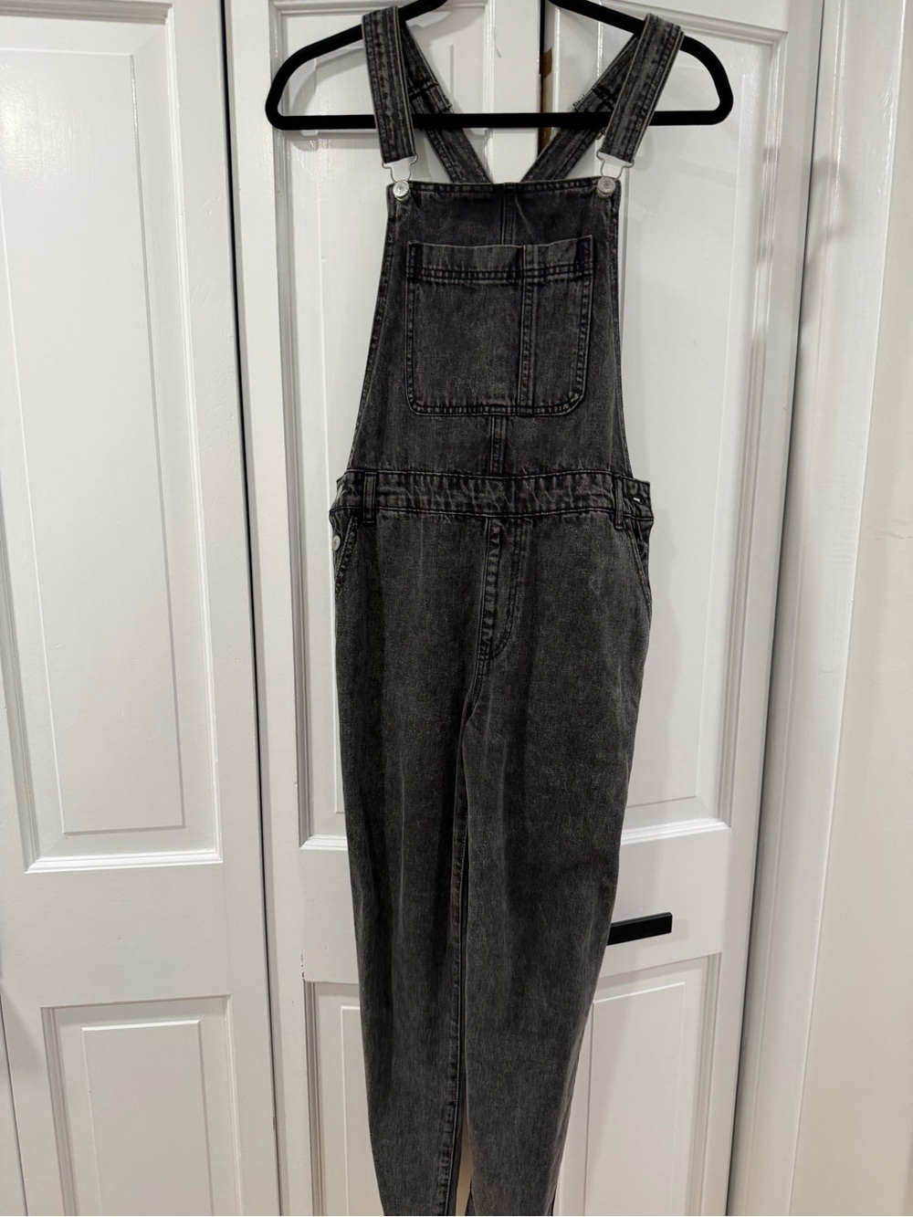 Forever 21 Black Washed Denim Overalls